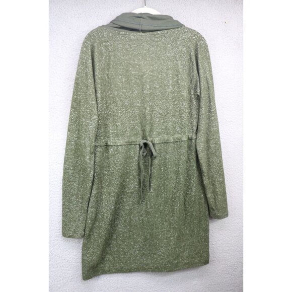 Cabi Long Sleeve Cowl Neck Olive Green Dress-XS-Thumbholes-Drawstring - Picture 9 of 11